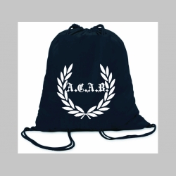 A.C.A.B. Punks not Dead  ľahký sťahovací batoh / vak s čiernou šnúrkou, 100% bavlna 100 g/m2, rozmery cca. 37 x 41 cm